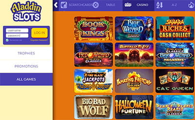 Aladdin Slots Games Selection