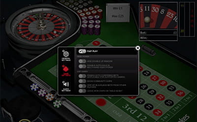 Classic Roulette Options Menu