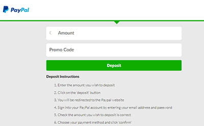 PayPal Deposit Amount