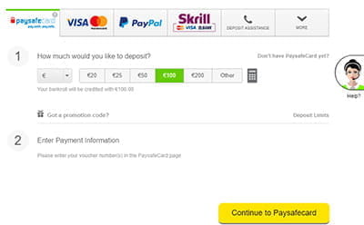 Paysafecard Deposit Amount