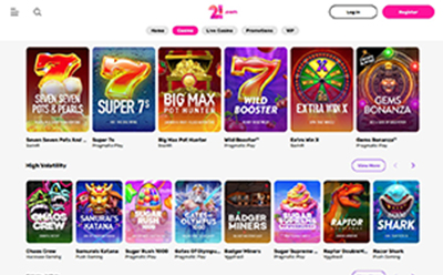 Slot Selection at 21.com