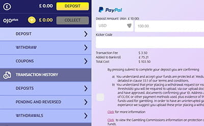 Entering Deposit Amount at PlayOJO Roulette Casino