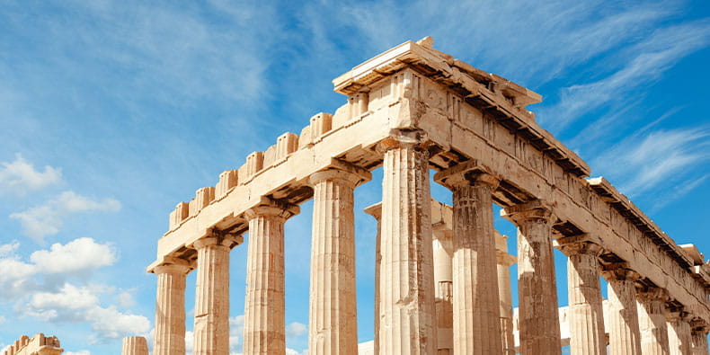 Columns in the Greek Parthenon