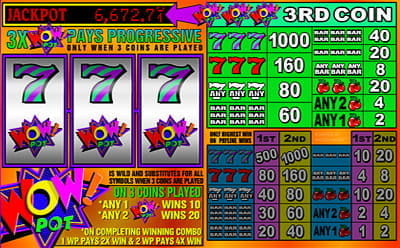 Jackpot Pot on Wow Pot Video Poker at Roxy Palace Casino