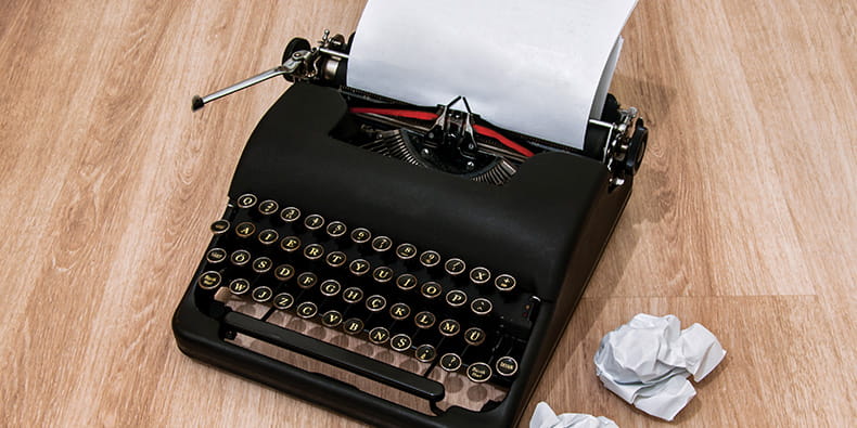 Old Typing Machine in Action