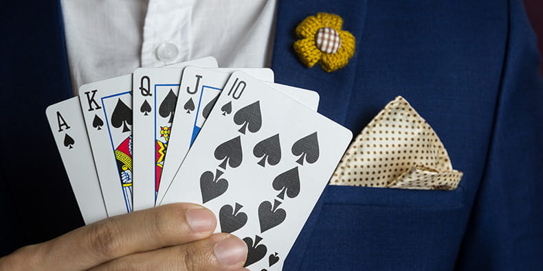 Man Holding Straight Flush