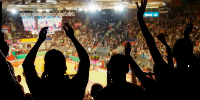  A Full Stadium Where People are Watching a Sports Game in the US