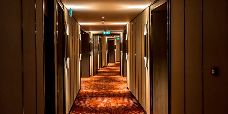 Dirty Hallway in an Old Hotel