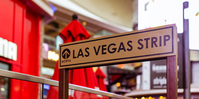 Las Vegas Road Sign with an X Mark