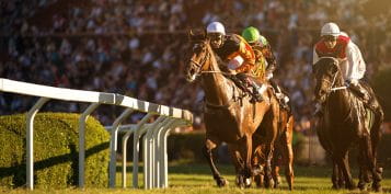 Men racing on horses