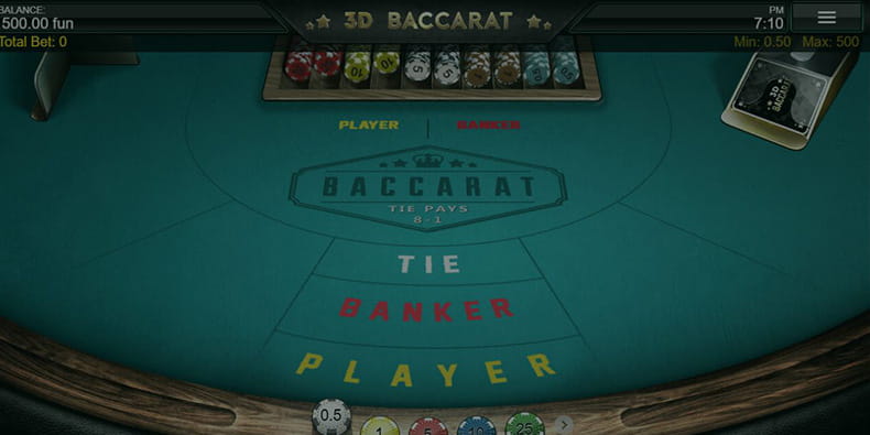 Demo Version of 3D Baccarat