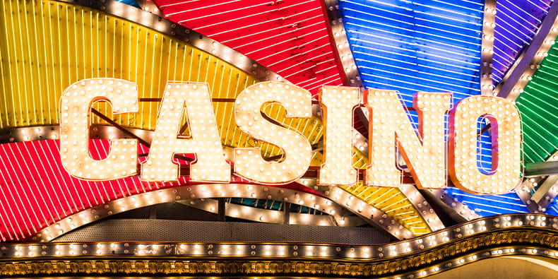 Casino Sign Bright Lights 