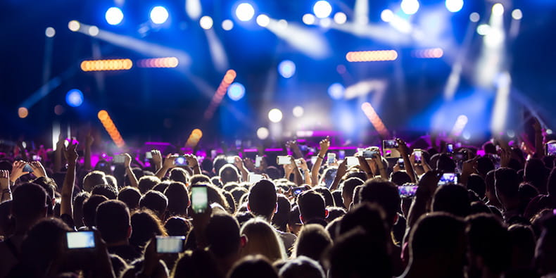 Large group of people enjoying live performance