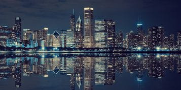 Chicago, Illinois at night