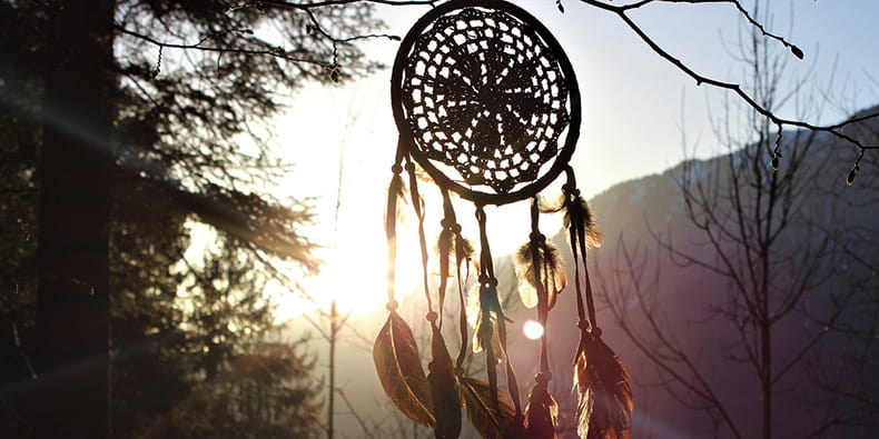 Hanging Dreamcatcher sunrays